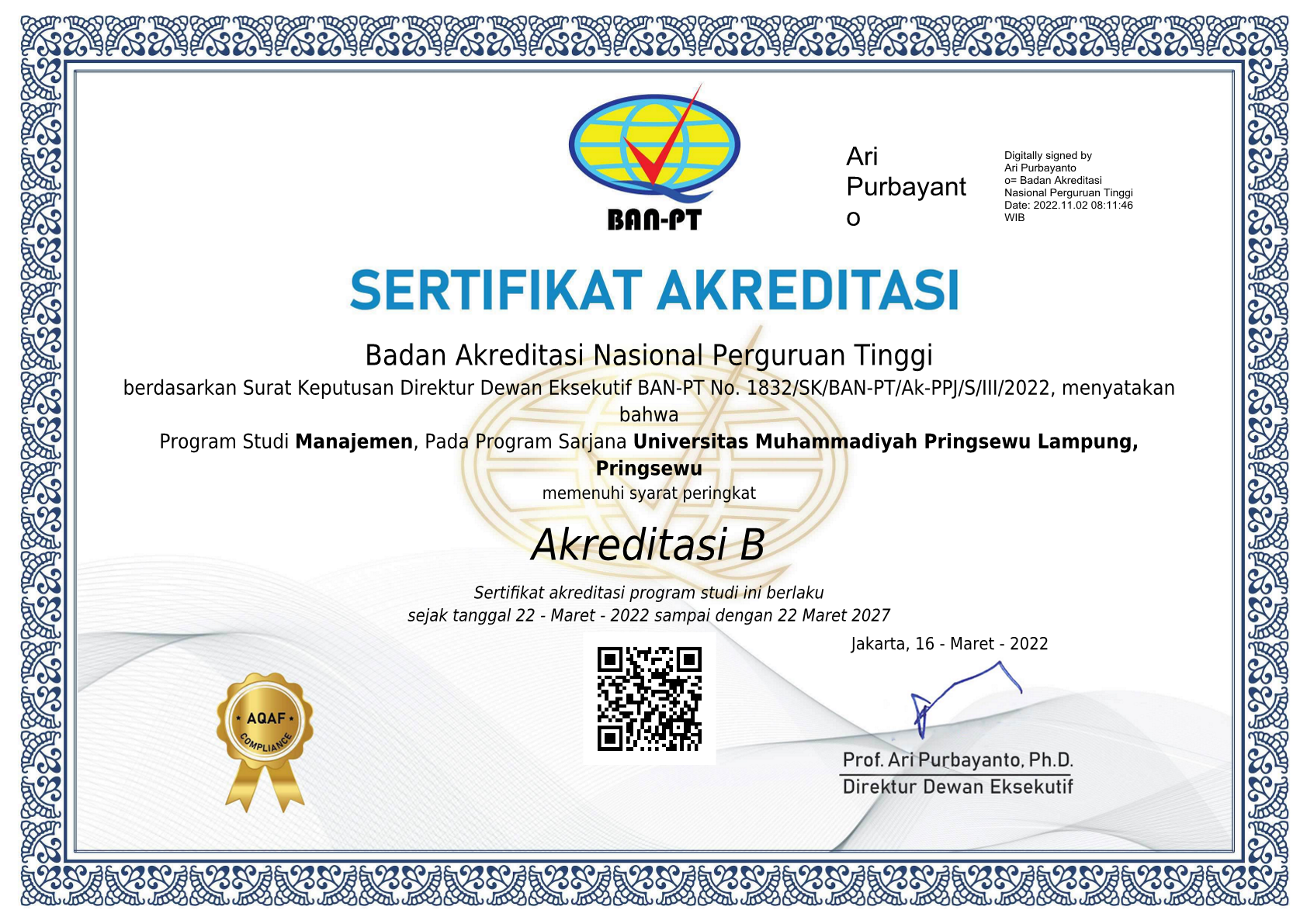 Sertifikat Akreditasi